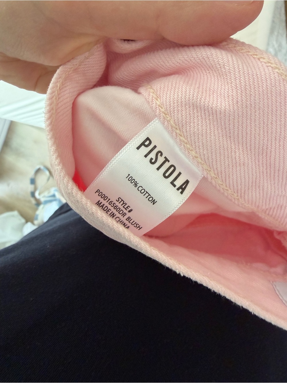 NWT Pistola Larsen Relaxed Wide Flare Full Length Jeans in Blush Pink size 25 - Picture 7 of 7